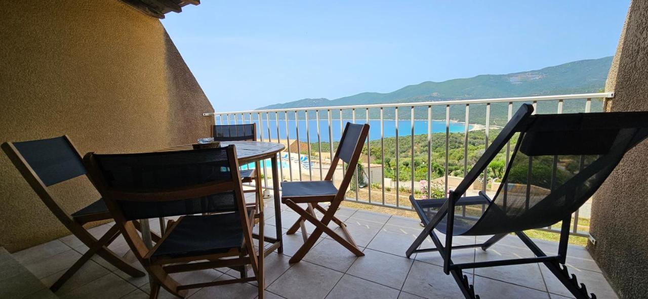 Chalereux T2 Vue Mer Et Piscine Alba Rossa Serra-di-Ferro  Exterior foto