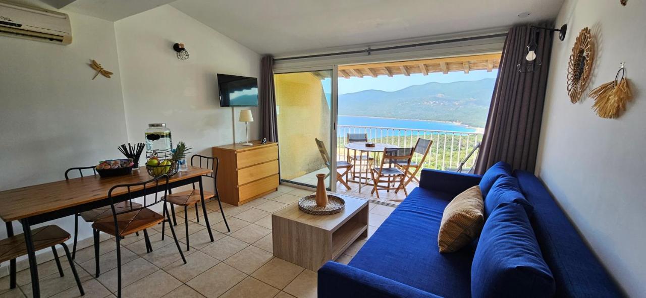 Chalereux T2 Vue Mer Et Piscine Alba Rossa Serra-di-Ferro  Exterior foto